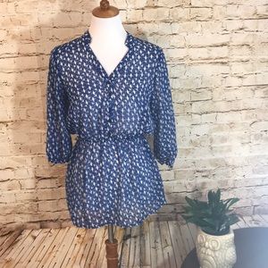 Cute Bird Print Blouse